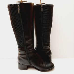 BLONDO Classic Knee High Tall Riding Boots Genuine Leather Equestrian Black Sz 7